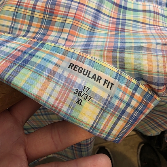 NWT Lauren Ralph Lauren Long Sleeve Shirt Pastel Plaid Button-Down Men's XL 17 - Picture 10 of 16
